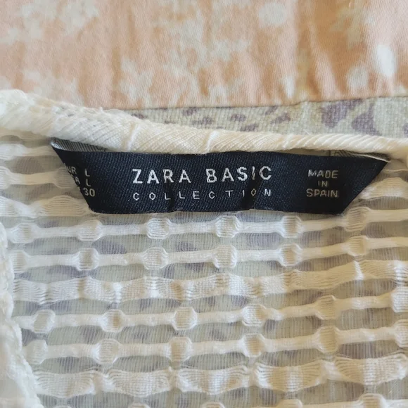 Zara Basic White Linen Tunic Sleeveless Top Size Large - Picture 5 of 9